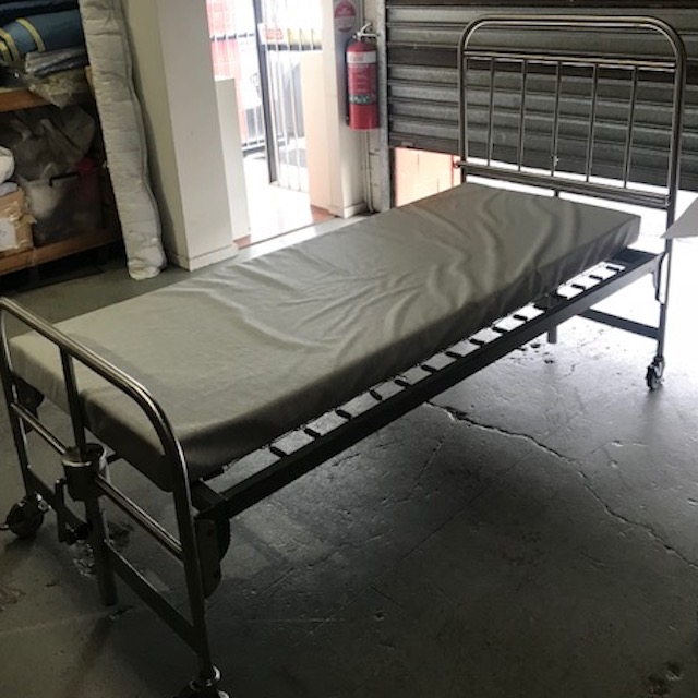 BED, Chrome Hospital Bed Frame - Single